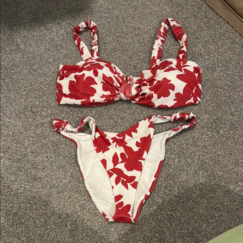 Beach Riot Red and White Bikini